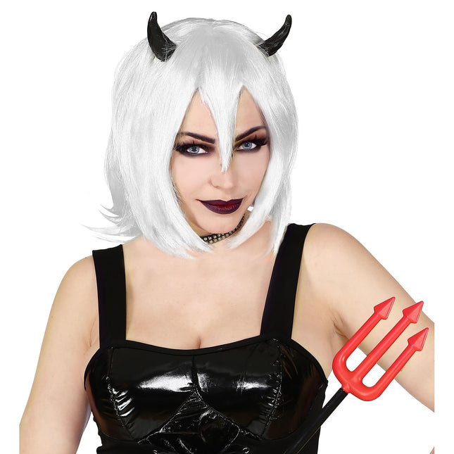 Parrucca di Halloween Bob bianco