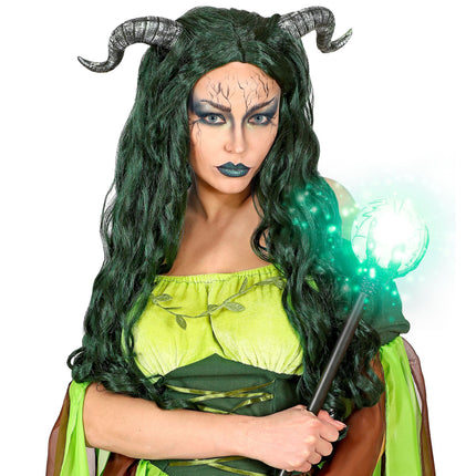 Parrucca di Halloween da strega della foresta verde