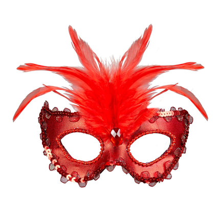Maschera occhi rossi con paillettes