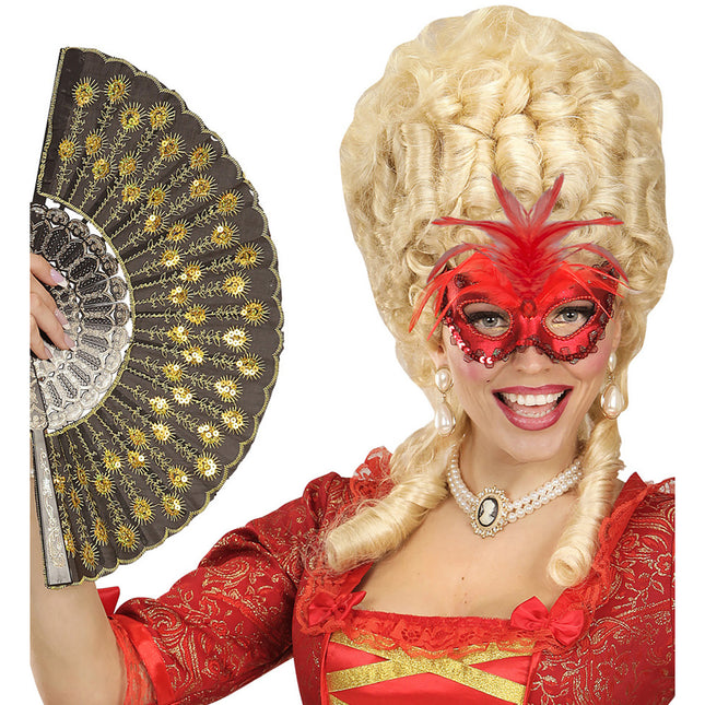 Maschera occhi rossi con paillettes