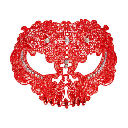 Maschera rossa con pizzo