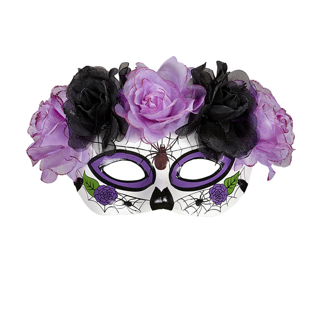 Maschera per gli occhi Dia De Los Muertos Rose Viola