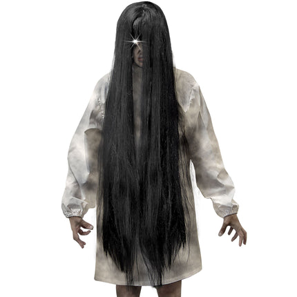 Parrucca Halloween Fantasma Nero 1m
