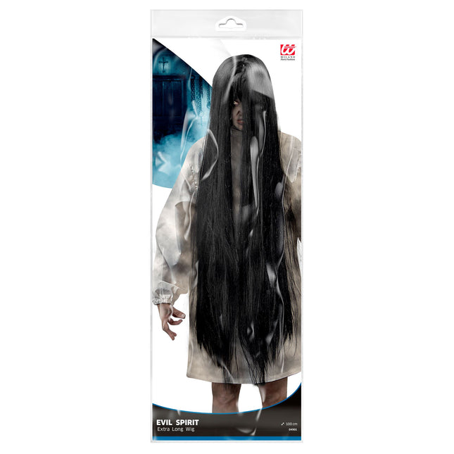 Parrucca Halloween Fantasma Nero 1m
