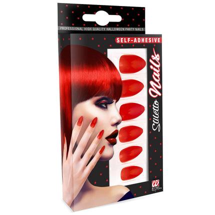 Unghie finte rosse