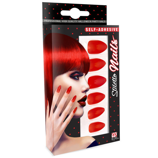 Unghie finte rosse