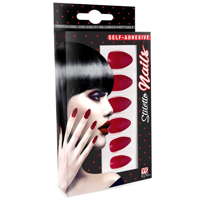 Unghie finte rosso bordeaux