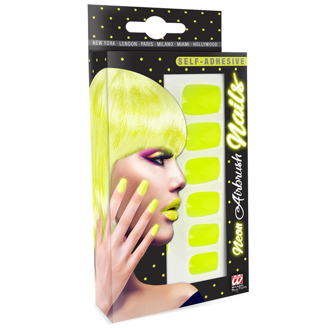 Unghie finte giallo neon