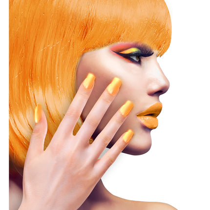 Unghie finte arancione neon
