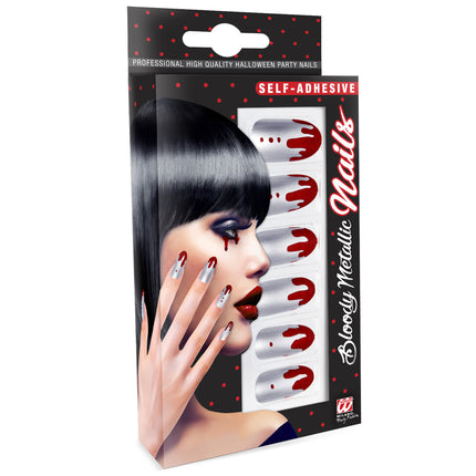 Unghie finte di Halloween Sangue d'argento
