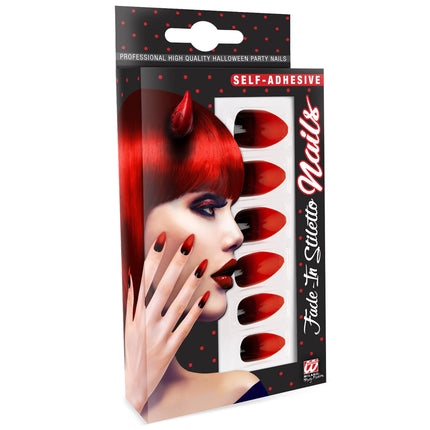 Unghie finte di Halloween rosse