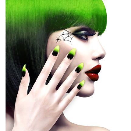 Unghie finte di Halloween Nero Verde
