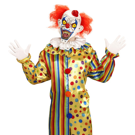 Maschera di Halloween da clown con capelli e cappello