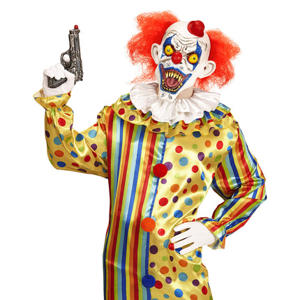 Maschera di Halloween da clown con capelli e cappello