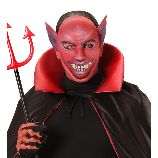 Maschera Halloween Diavolo Rosso Bordeaux