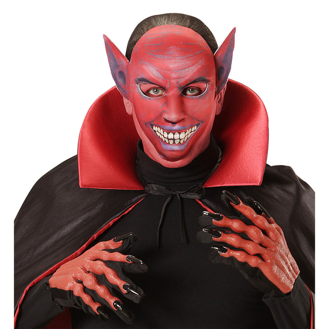 Maschera Halloween Diavolo Rosso Bordeaux