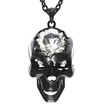 Collana di Halloween con teschio e pietra preziosa