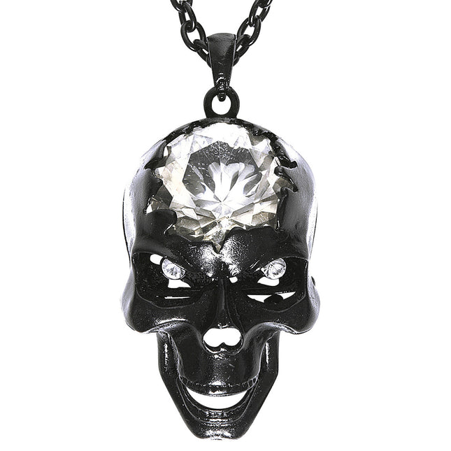Collana di Halloween con teschio e pietra preziosa