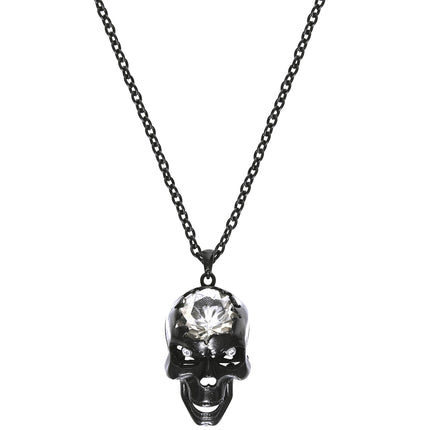 Collana di Halloween con teschio e pietra preziosa