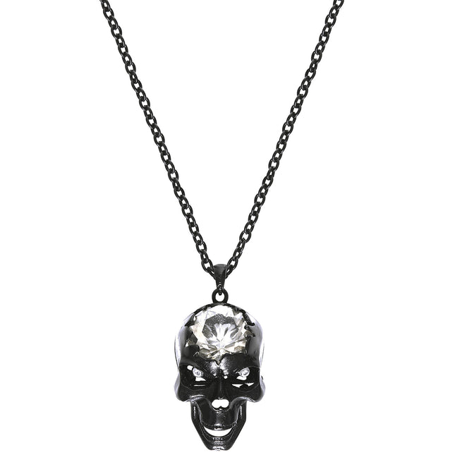 Collana di Halloween con teschio e pietra preziosa