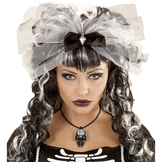 Collana di Halloween con teschio e pietra preziosa