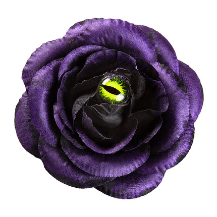 Fermaglio per capelli di Halloween Rosa viola con occhi di gatto