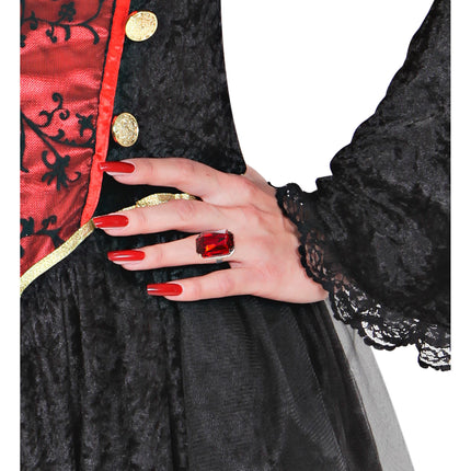 Anello di Halloween con gemma rossa