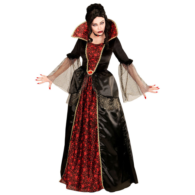 Abito Halloween Rosso Nero Donna Vampiro