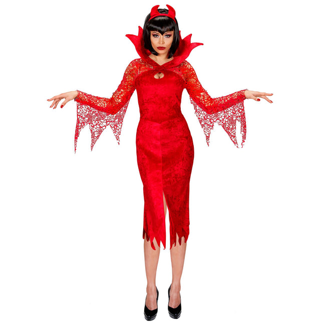 Vestito di Halloween Rosso Donna Diavolo 2 pezzi
