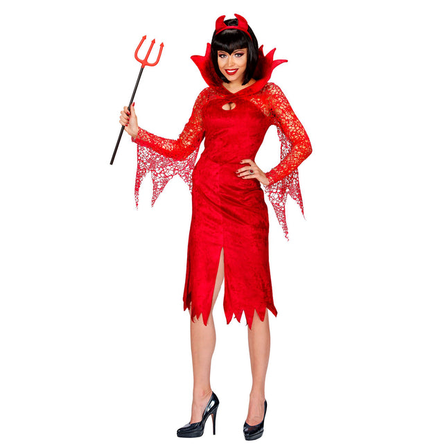 Vestito di Halloween Rosso Donna Diavolo 2 pezzi