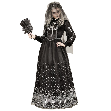 Abito Halloween Donna Sposa Scheletro