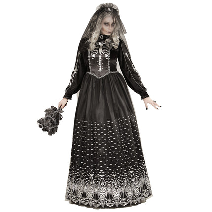 Abito Halloween Donna Sposa Scheletro