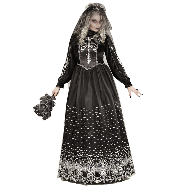 Abito Halloween Donna Sposa Scheletro