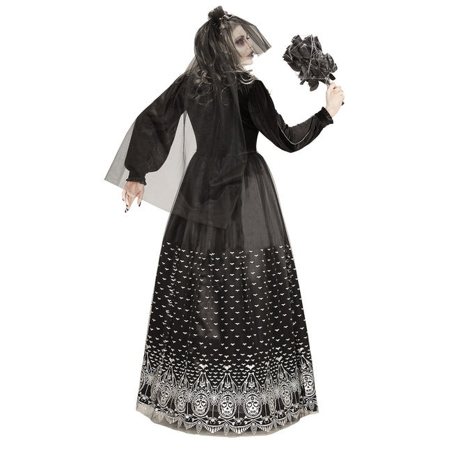 Abito Halloween Donna Sposa Scheletro