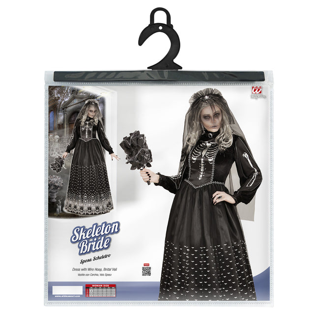Abito Halloween Donna Sposa Scheletro
