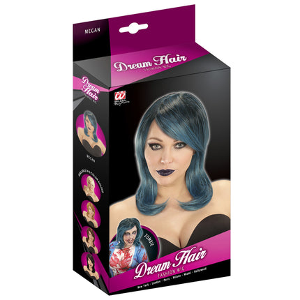 Parrucca di Halloween Bob blu