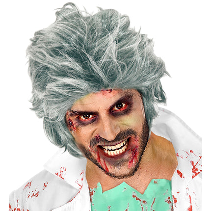 Parrucca Halloween Zombie Argento
