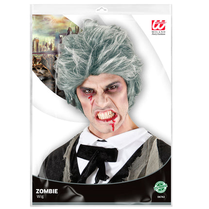 Parrucca Halloween Zombie Argento