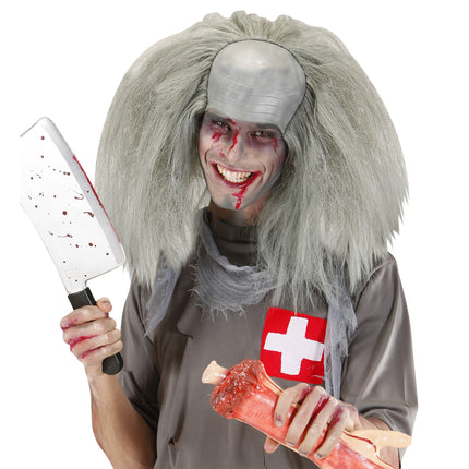 Parrucca Halloween Grigio Zombie Calvo