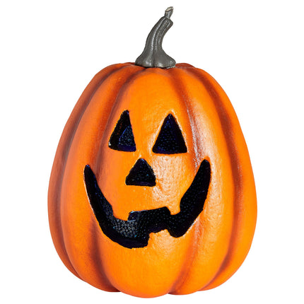 Zucca di Halloween arancione con luce 23 cm