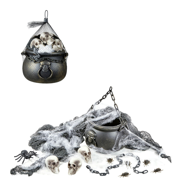 Set di decorazioni di Halloween Calderone con accessori