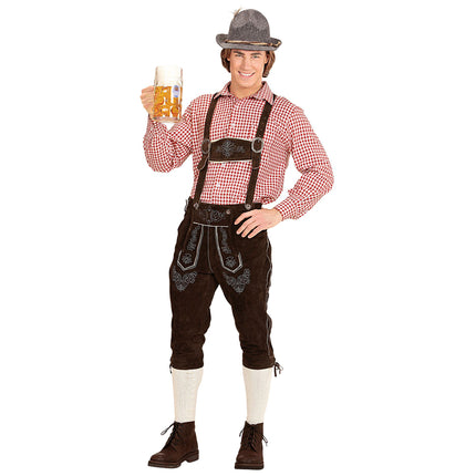 Camicia Oktoberfest Uomo Rosso Bianco