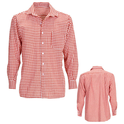 Camicia Oktoberfest Uomo Rosso Bianco
