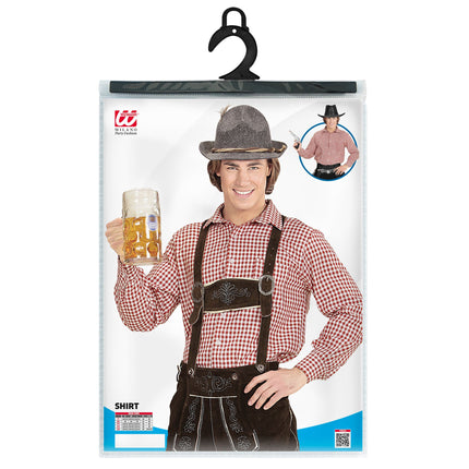 Camicia Oktoberfest Uomo Rosso Bianco