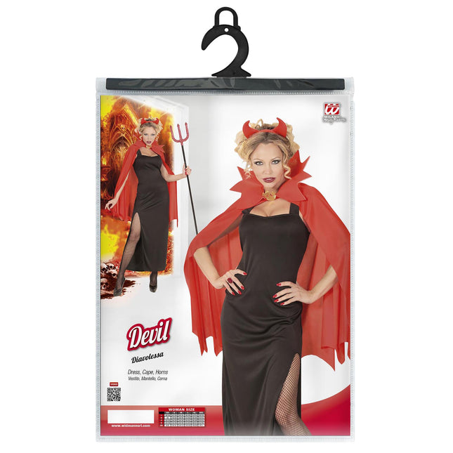 Vestito di Halloween Rosso Nero Donna Diavolo