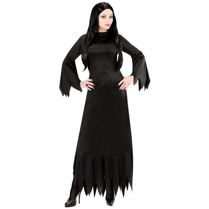Abito Halloween Nero Donna Mortisia Lungo