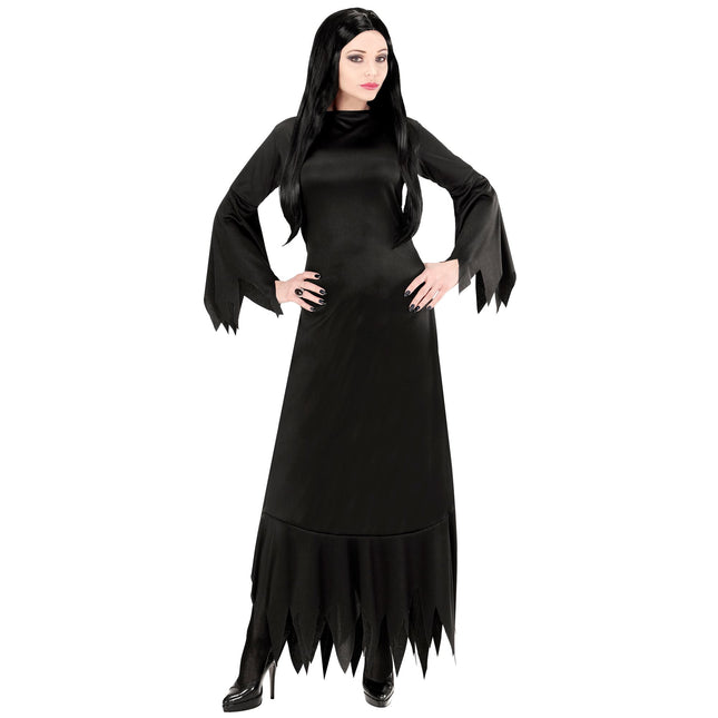 Abito Halloween Nero Donna Mortisia Lungo