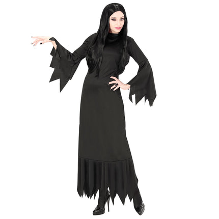 Abito Halloween Nero Donna Mortisia Lungo