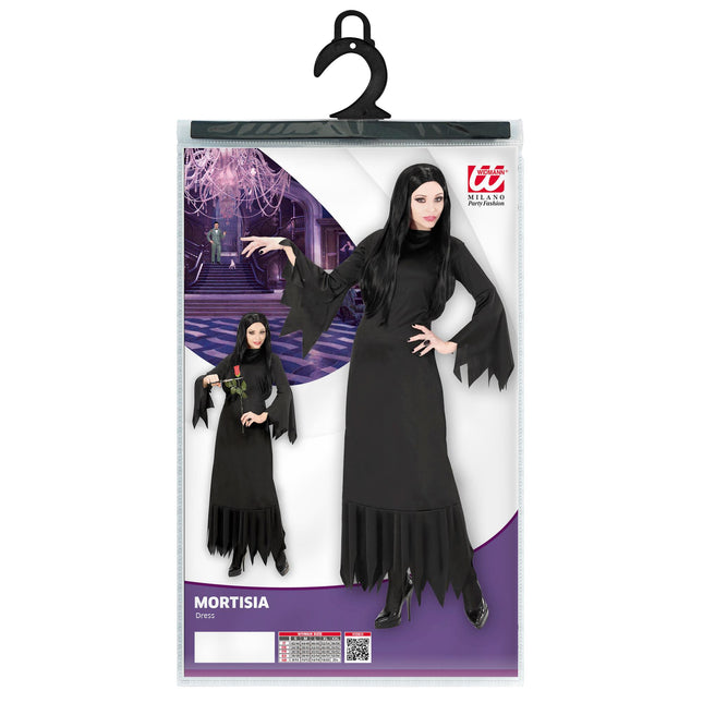 Abito Halloween Nero Donna Mortisia Lungo