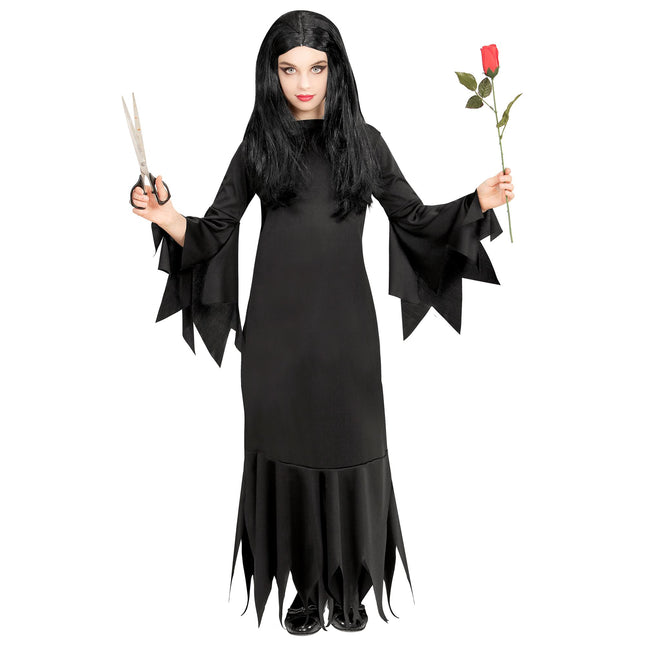 Vestito di Halloween Ragazza Nera Mortisia